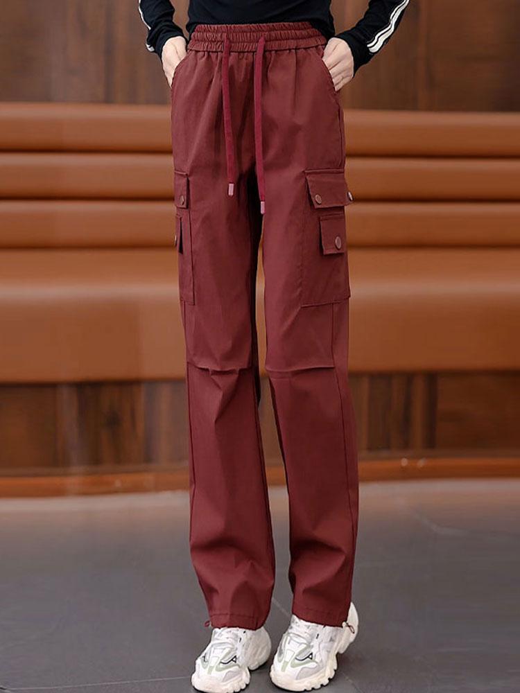 Women's Autumn/Winter 2024 High-Waisted Wide-Leg Sweatpants - Thick, Casual, Slimming Design