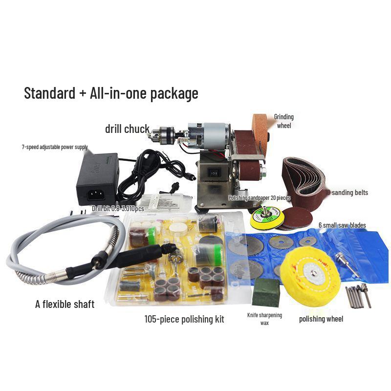 Mini Ascuțitor Multifuncțional: Polizor unghiular cu unghi fix și șlefuitor cu bandă pentru uz casnic