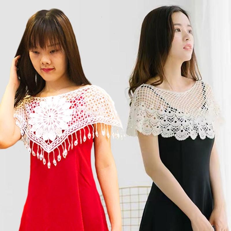 Women's Fashionable Lace Capelet with Embroidery Hollow out False Half Shirt Collar Neck for Special Occasion