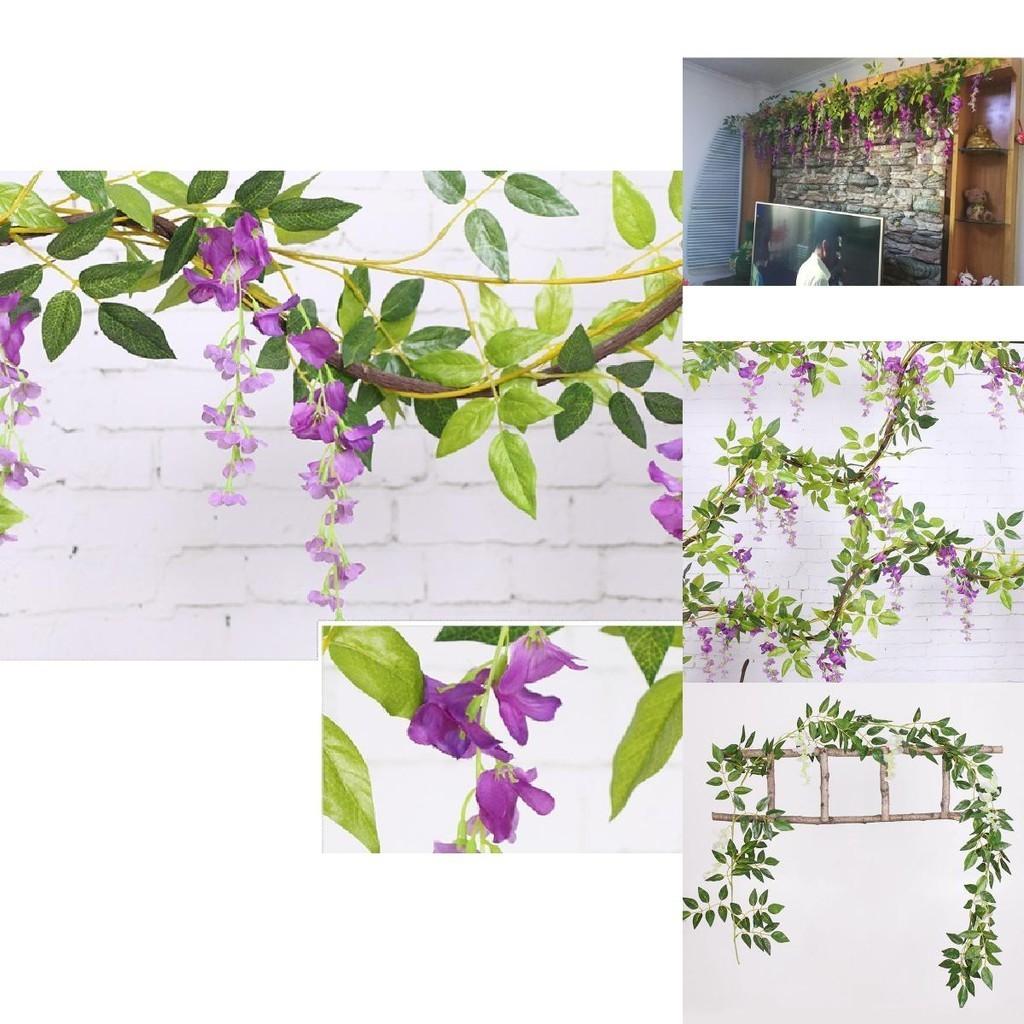 Lifelike 2x Artificial Wisteria Flower Vine With Stunning Colors For Home Decor