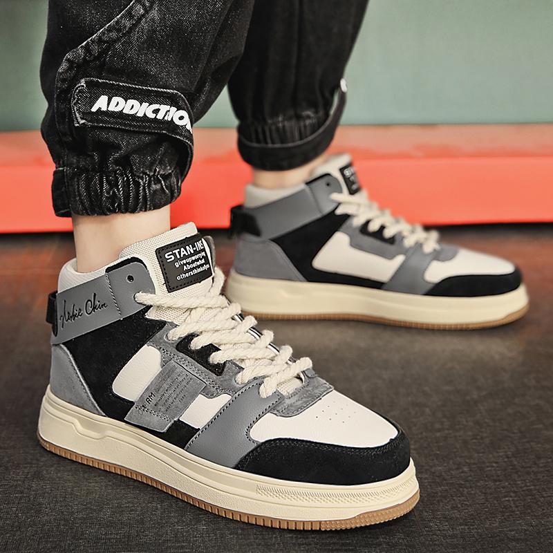 Brand Casual Sneakers Men High-Top Skateboarding Shoes Male Fashion Non-Slip Comfortable Flat Vulcanize Shoes Student