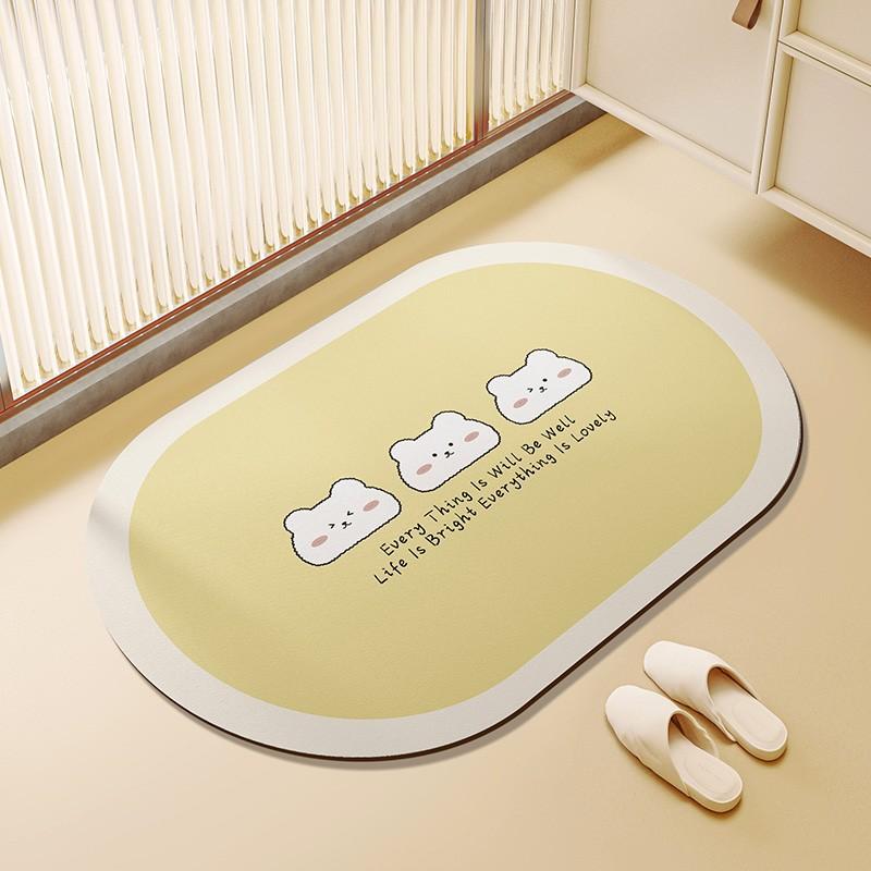 

Мультяшний килимок для підлоги у ванній кімнаті з високим поглинанням води, м який діатомовий мул, побутовий килимок для дверей ванної кімнати, що вбирає воду, туалетний протиковзкий килимок для ніг 40 * 60cm