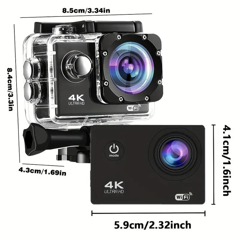 4K Action Camera 1080P/30FPS WiFi 2.0" 170D Underwater Waterproof Helmet Video Recording Camera Sports Cameras Outdoor Mini Cam