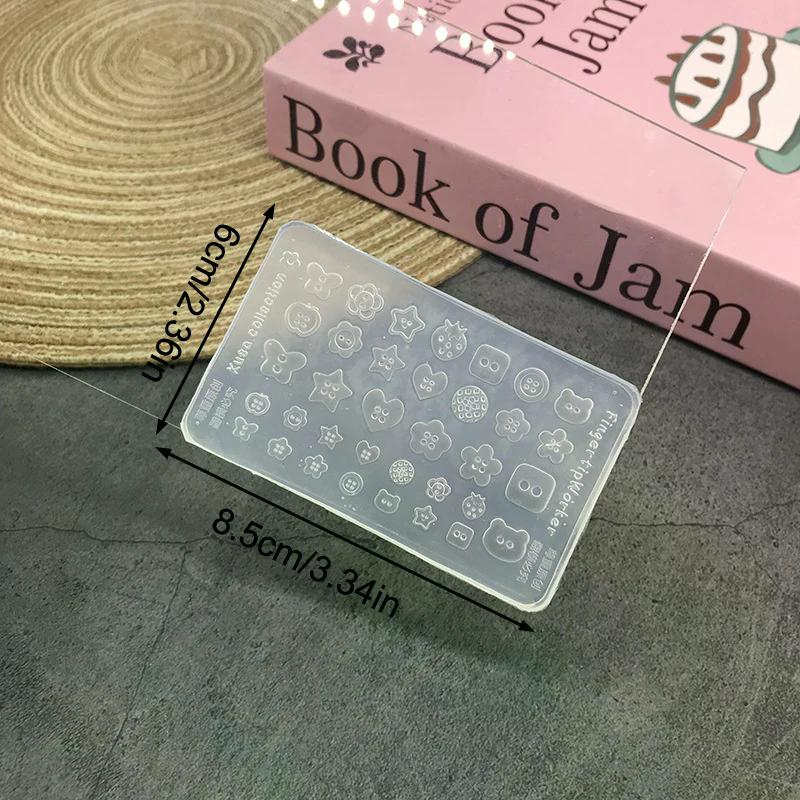 Nagelwerkzeug DIY Cartoon Schmetterling Knopf Schlüsselschloss Silikonform Dekorationen Zubehör Stempel Maniküre Kunst