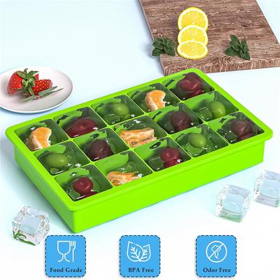 Ice Cube Tray Silicone Ice Tray Easy-Release Flexible 15 Ice Cube Molds Stackable Ice Trays for Freezer BPA Free