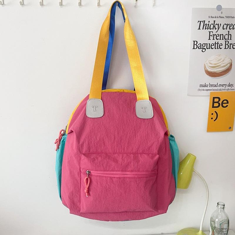 Color Block Rucksack Große Kapazität Umhängetasche