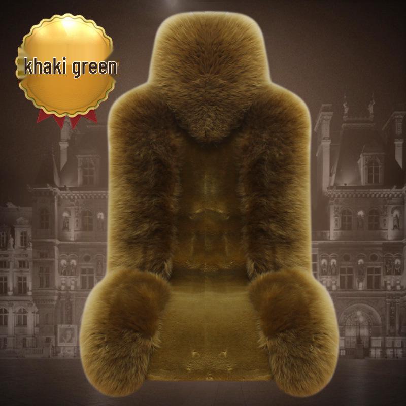 One-Piece Wool Car Seat Cushion - Plush Fur Winter Pad