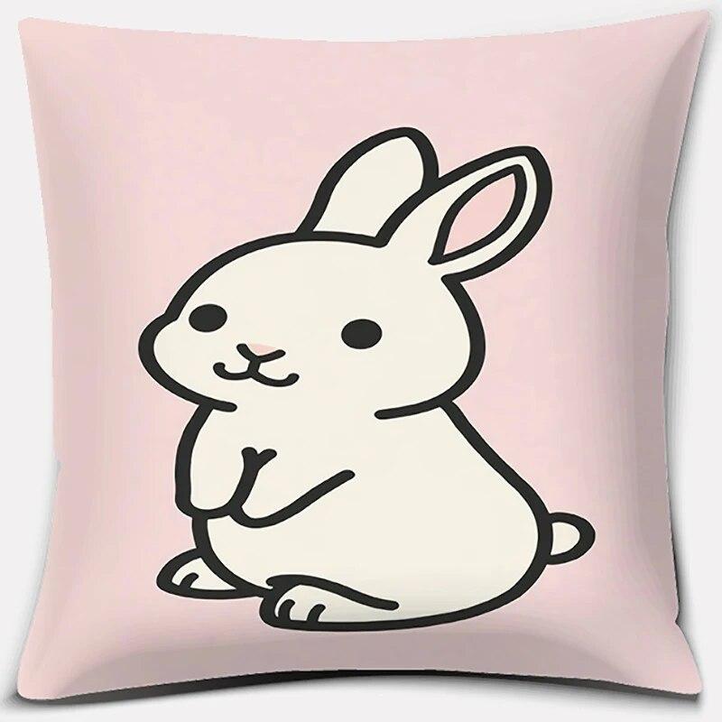 Cute Rabbit Series Pattern Pillowcase Square  Home Office Decoration