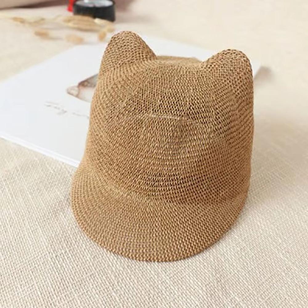 

Cute Cat Ear Kids Peaked Cap 2-5Year Toddler Children Duck Tongue Hats Spring Summer 49-51cm fit 2-4Y хаки