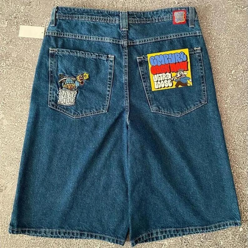 Pantaloni dritti americani LUXEON Unisex per uomo e donna Jeans Moda di strada Pantaloncini versatili Abbigliamento Harajuku Hip Hop personalizzato