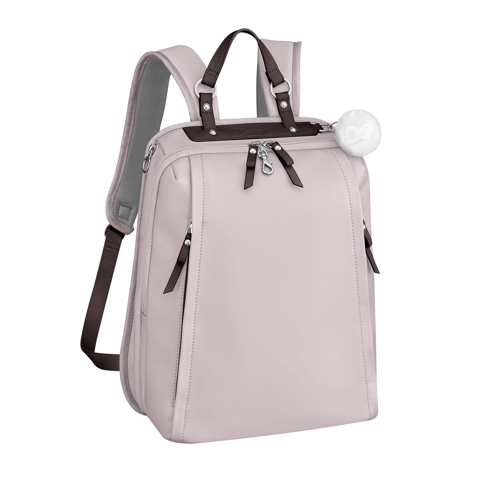 

Рюкзак Kanana Project PJ Premium Leather 3, для формату А4, Ні. 17362, Жіночий, Блідо-рожевий, В37 x Ш27 x Г10см