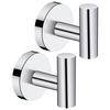 2Pcs Polished Bathroom Towel Hooks Stainless Steel Coat Robe Hook Wall Hanger with Screws Towel Rack Hang Hook for Kitchen Hotel