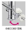SANEI Diverter Mixing Faucet with Hot and Cold Water for Cold Single-Hole Diverter, Shut-off Valve, Eco-Type, 360° Rotation, Climates, K87112ETJK-V2S