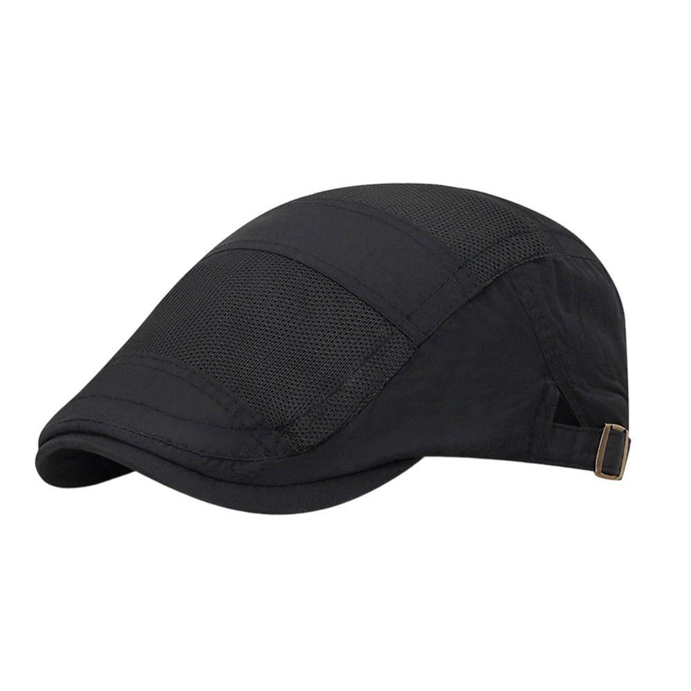 Fashion Summer Beret Hat Quick-Drying Adjustable Newsboy Hat Casual Solid Color Cabbie Hat Men Women