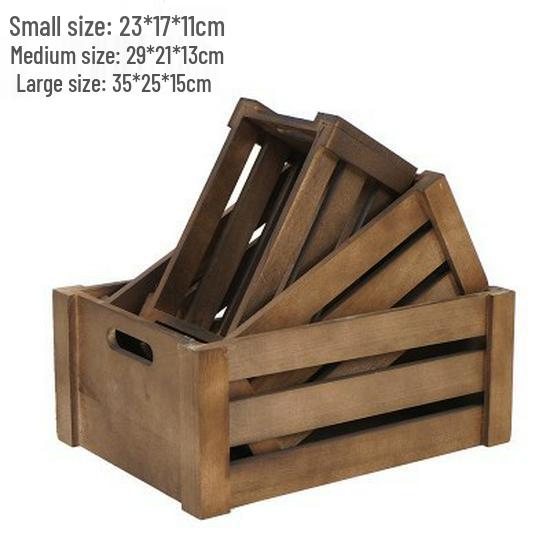 Vintage Weathered Wooden Slat Display Box for Decorative Props and Weddings
