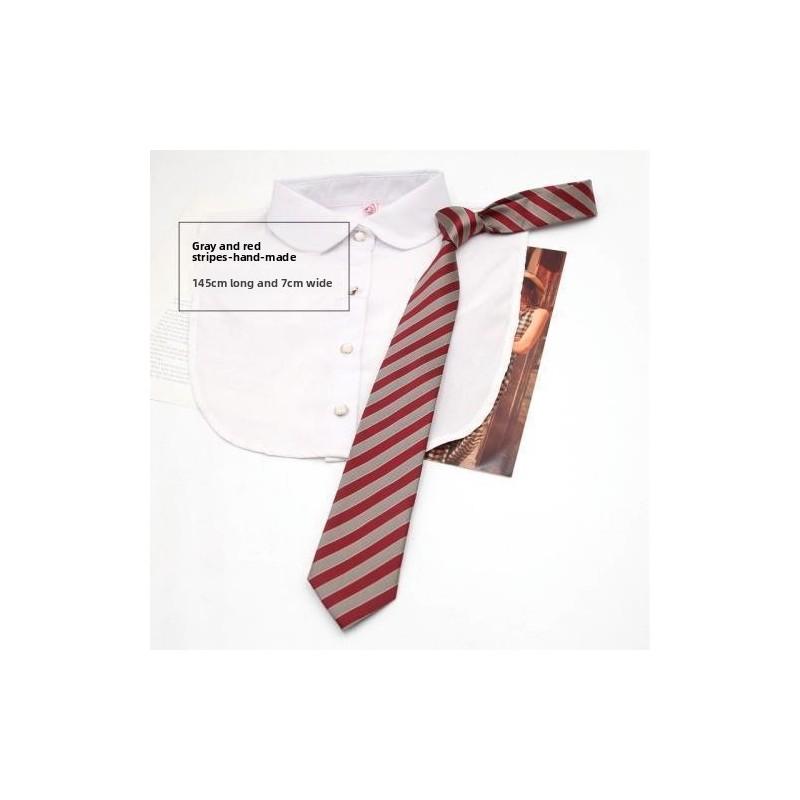Traditional Polyester Kids Tie With Striped Pattern For School Uniforms