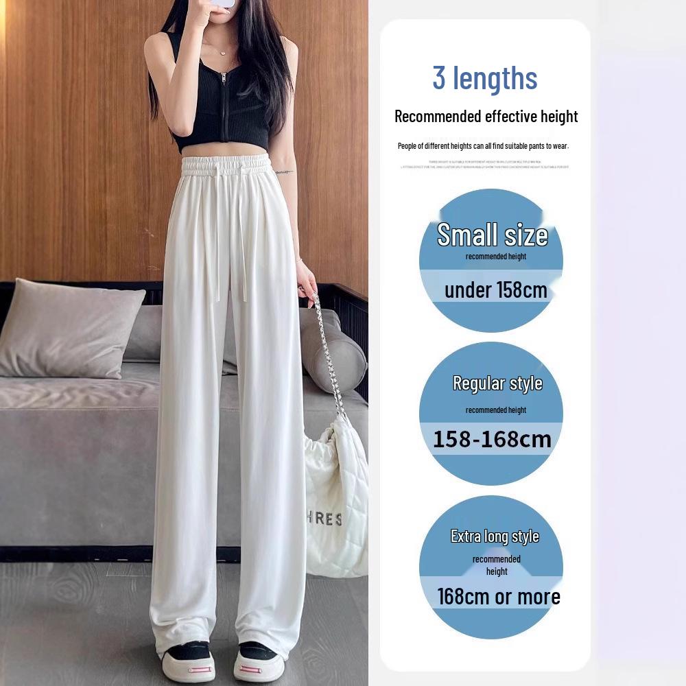 Women's High-Waist Straight-Leg Pants - European Cotton Velvet, Slimming and Drapey for Spring and Autumn 2025