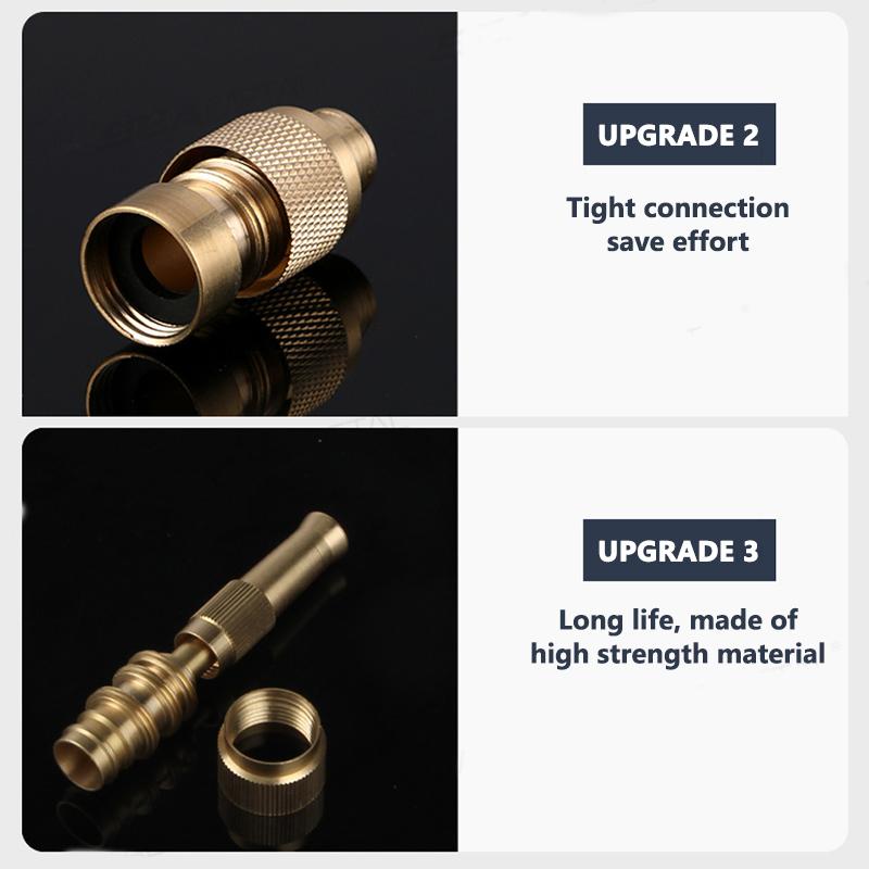 SEAMETAL Spray Nozzle Brass Water Gun High Pressure Direct Spray Quick Connect Adjustable Watering Gun Home Garden Sprinkler