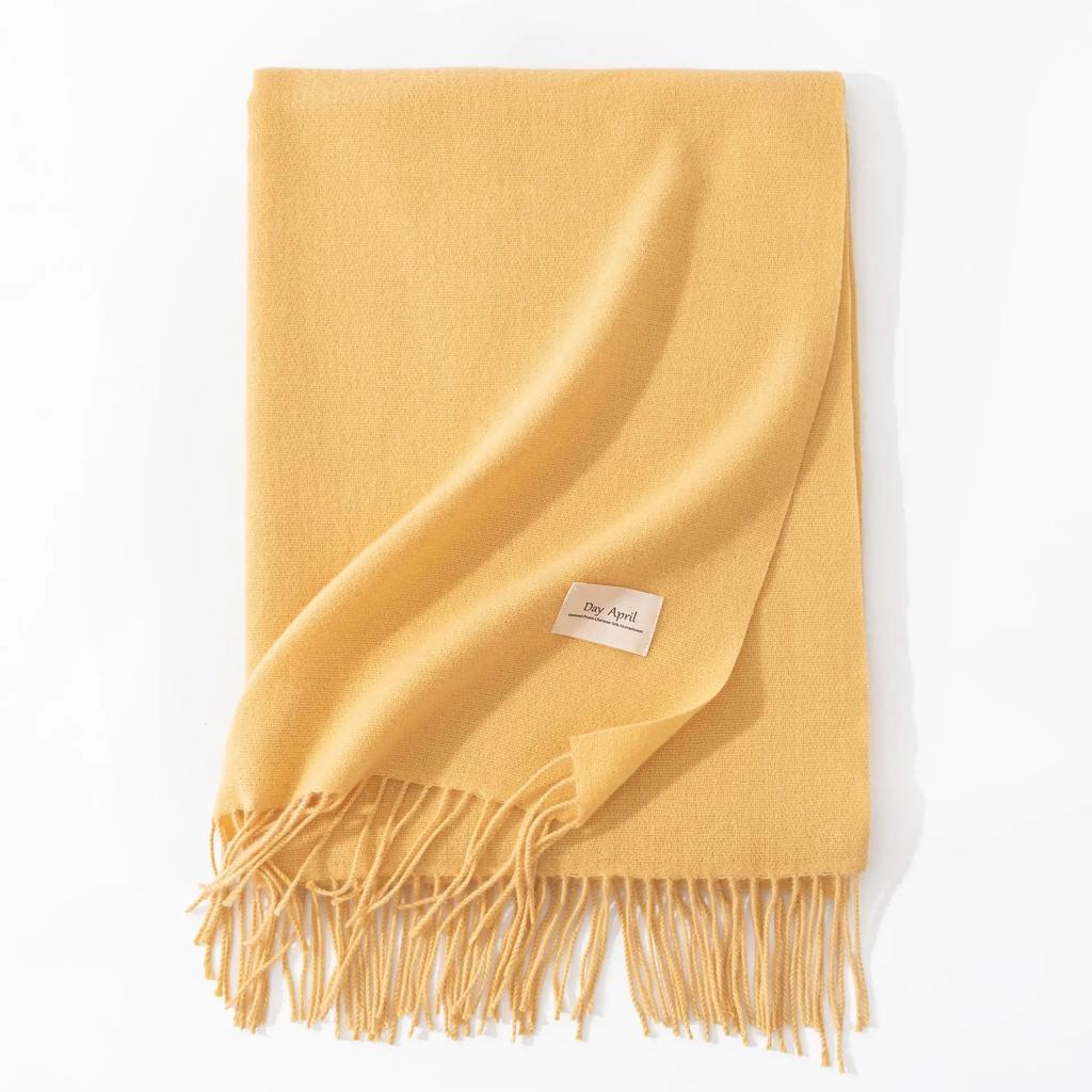 Winter Cashmere Scarves Women Warm Shawls Wraps Solid Colors Neckerchief Men Scarf Fashion Hijab Stoles Pashmina With Tassels