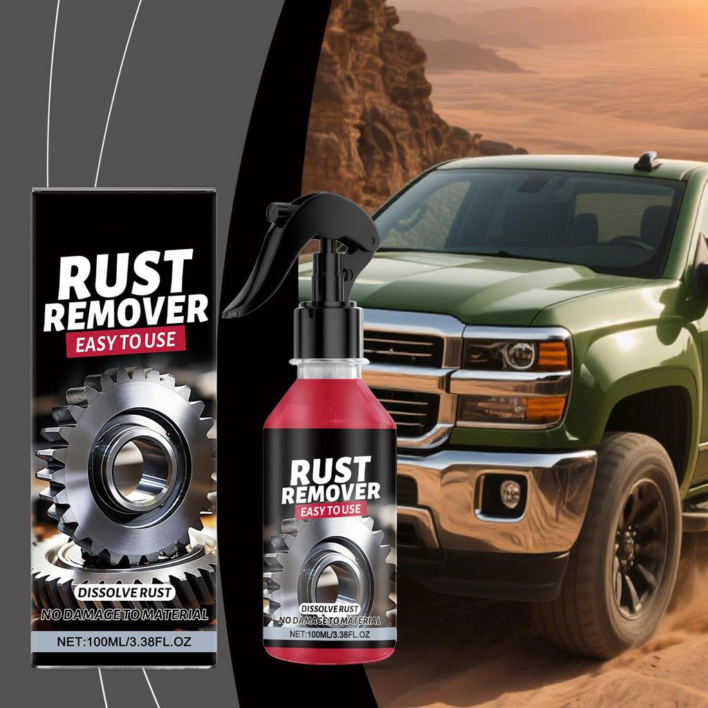 Rust Remover for Car Heavy Duty Coating Polishing Cleaner 100ml Car Paint Iron Removal Spray for Stain Yellowing Automotive Tire