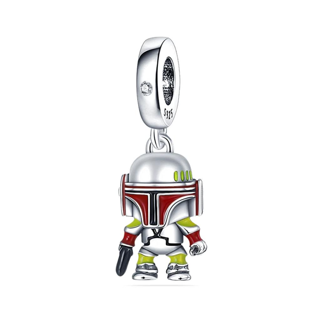 New 925 Silver Alien Warrior Spaceship Shield Charm Pendant Suitable For Bracelet Diy Exquisite Jewelry