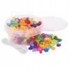 Set of Colorful Transparent Beads In a Container + Rubber Band 180 Pcs