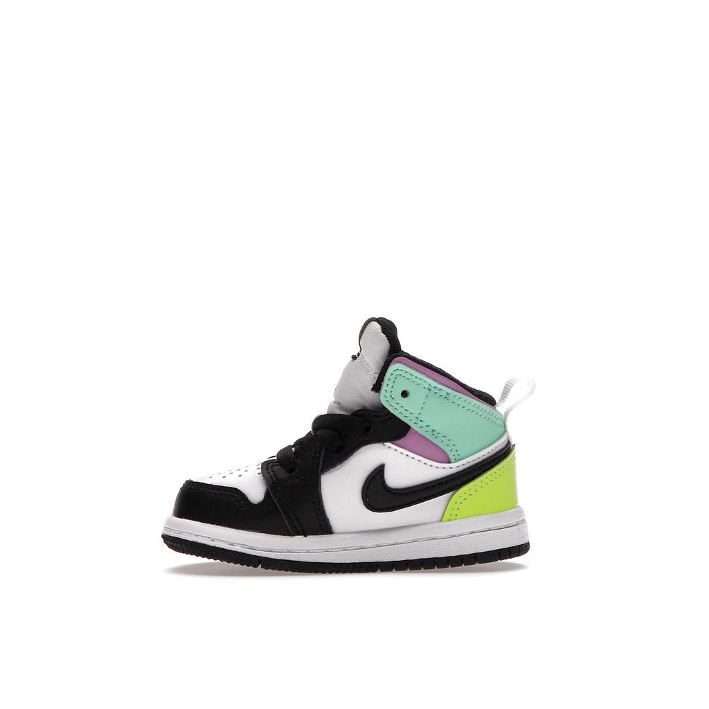 Air Jordan 1 Mid TD Pastel Baby Sneakers White Volt Green-Glow 640735-175