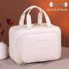 Luxury Large-Capacity Travel Cosmetic Bag with Partitioned Storage and Patch Pockets