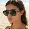 New Trendy Large-Frame Men And Metal Double-Beam Sunshade Cool And Stylish Polarized Sunglasses For Driving 5154