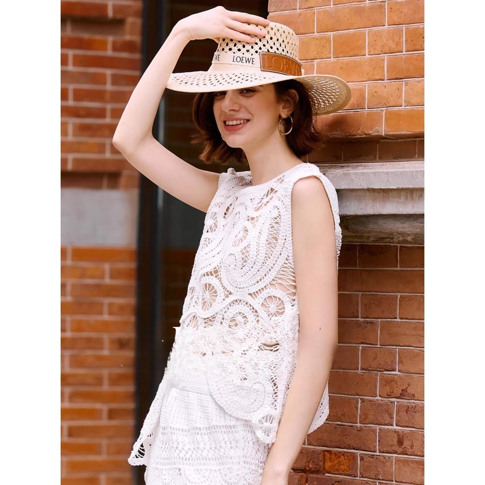 DIMANAF 2026 New Summer Women Vest T-Shirt Sleeveless Basic Fashion Tops Lace Tees Casual Loose Green Tees 255