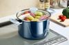 Takagi Metal Enamel Deep Pot, 22cm, 5.6L, Onyx Blue, ONB-22F
