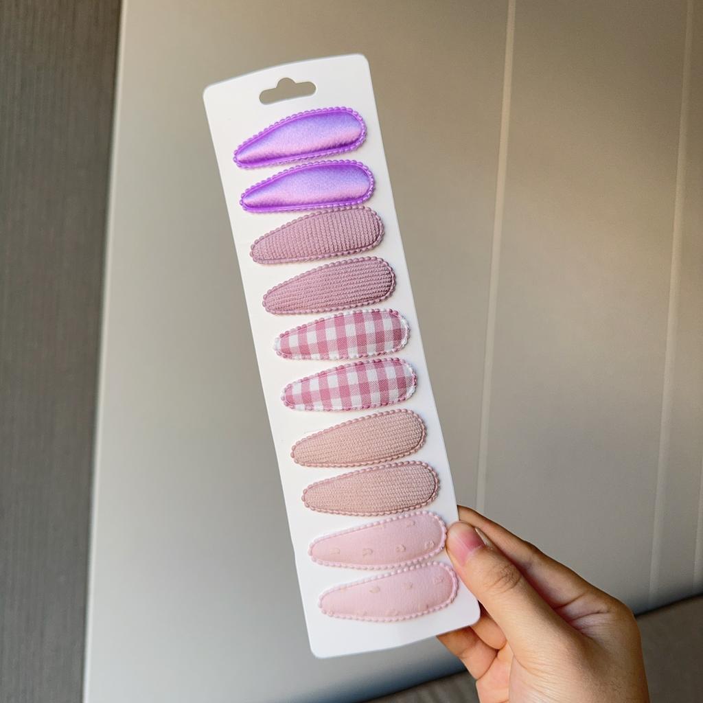 10Pcs/Lot Hair Accessories Girls Hairpin Print Solid Flowers Plaid Pattern Hair Clip Cute Powder Hairgrip New Children Headdress