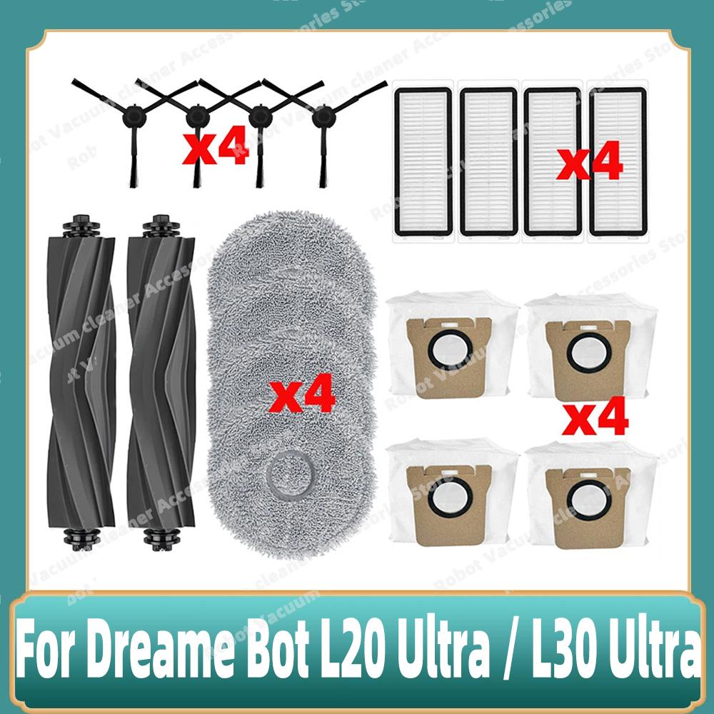 Fit For Dreame Bot L20 Ultra / L30 Ultra / X20 Pro Supplies Accessories Main Side Brush Mop Cloths Hepa Filter Dust Bags Parts