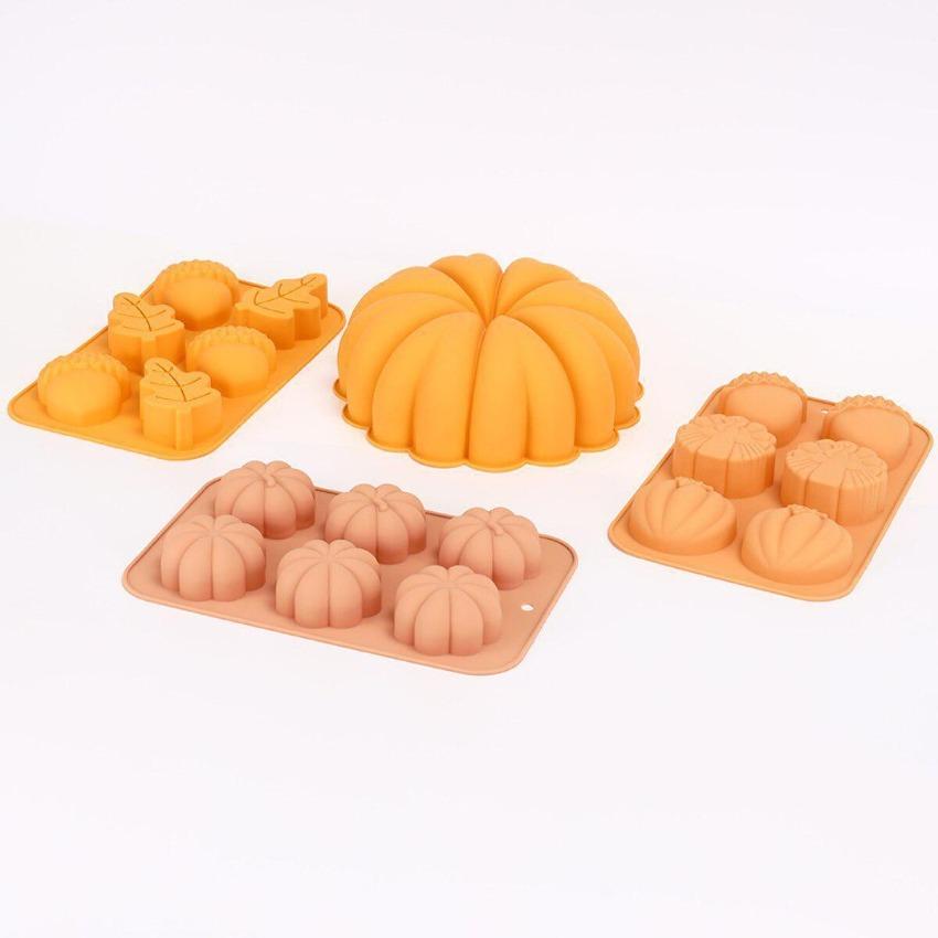 1 Pcs Pumpkin Cake Silicone Mold DIY Pinecone Biscuit Candy Pudding Baking Tool Tree Leaf Candle Soap Mould
