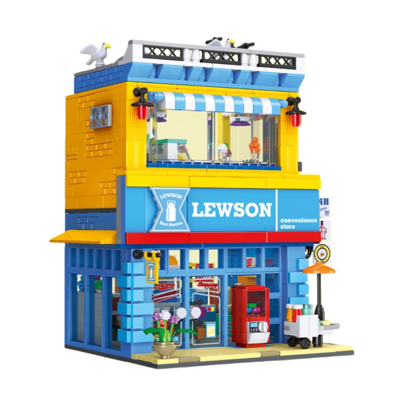1263+PCS Street Scene Convenience Store MOC Building Blocks Small Particle DIY Model STEM Educational Toy Kids Birthday Gift