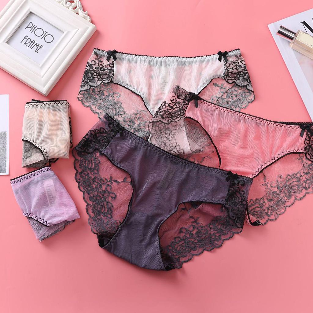Women Pantie Sexy Lace knicker High Elastic Embroidery Yarn Underpants Underwear