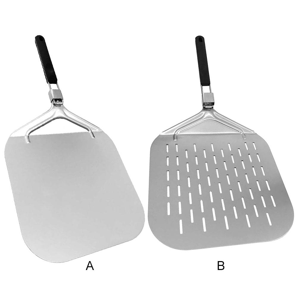 12inch Premium Perforated Aluminum Pizza Shovel Peel Folding Nonstick Heat-resistant Oven Safe Kitchen Baking Pie Pizza Tools