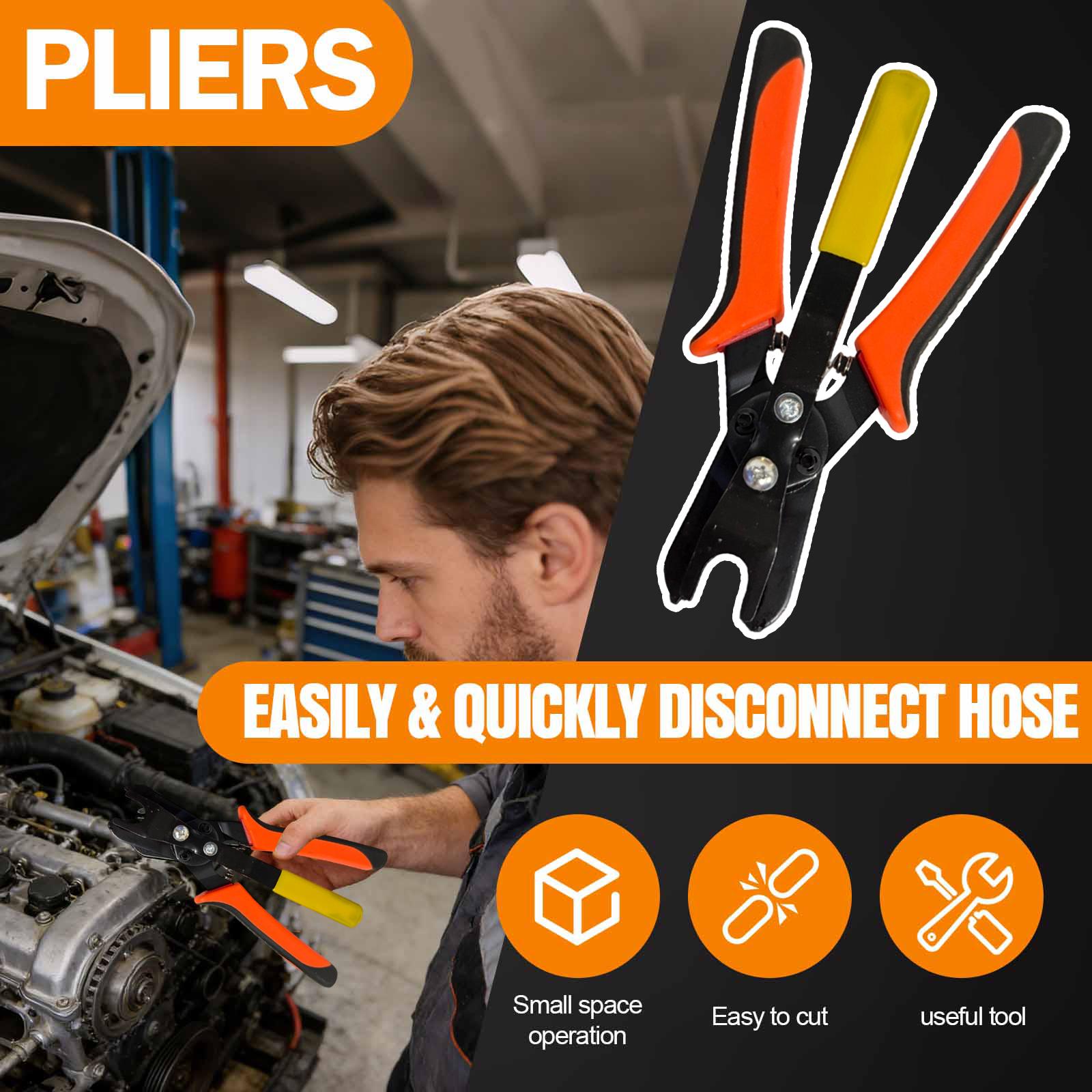 

10-12MM Quick Disconnect Coupling Tool Disconnect Pliers for Hose Fittings Durable Steel Construction Ergonomic Handle Design One Size