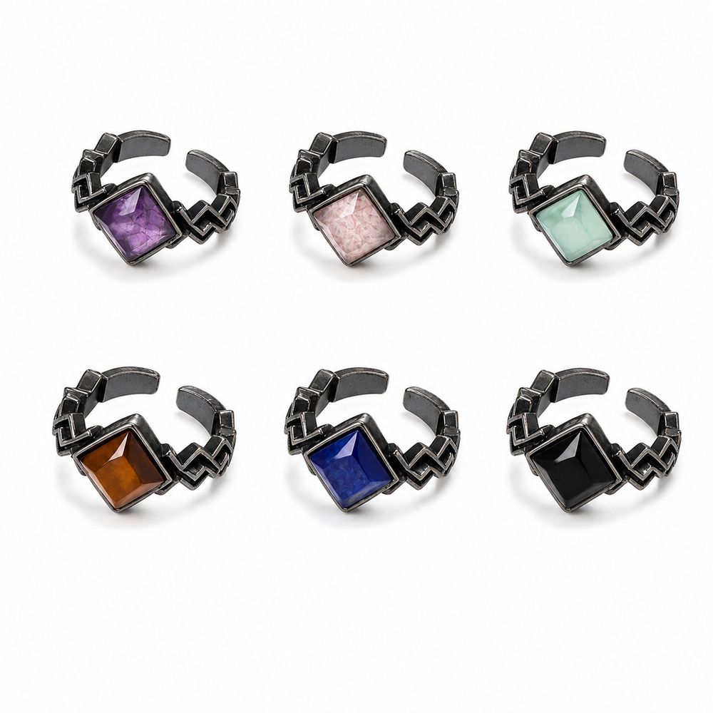 White Crystal Stone Ring Punk Style Amethyst Ring Newest Crystal Ring Fashion Accessories