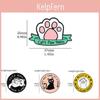 Cute Cat Paw Shaped Metal Badge Cartoon Animal Brooch For Decoration