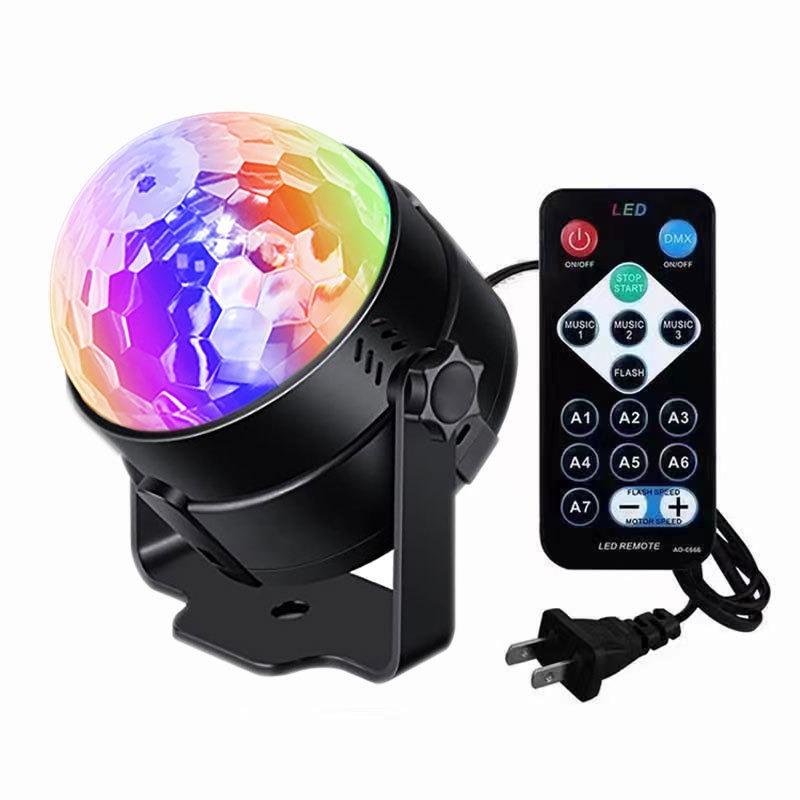 1PC Small Magic Ball Car Bracket Remote Control Atmosphere Light Crystal KTV Stage Rotating Shaking Head Light Colorful Lights