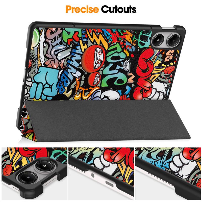 Pour Redmi Pad Pro Case 12.1 pouces Tri-fold Cuir Peint Stand Smart Case Pour Coque Xiaomi Redmi Pad Pro 12.1 2024 Case Cover