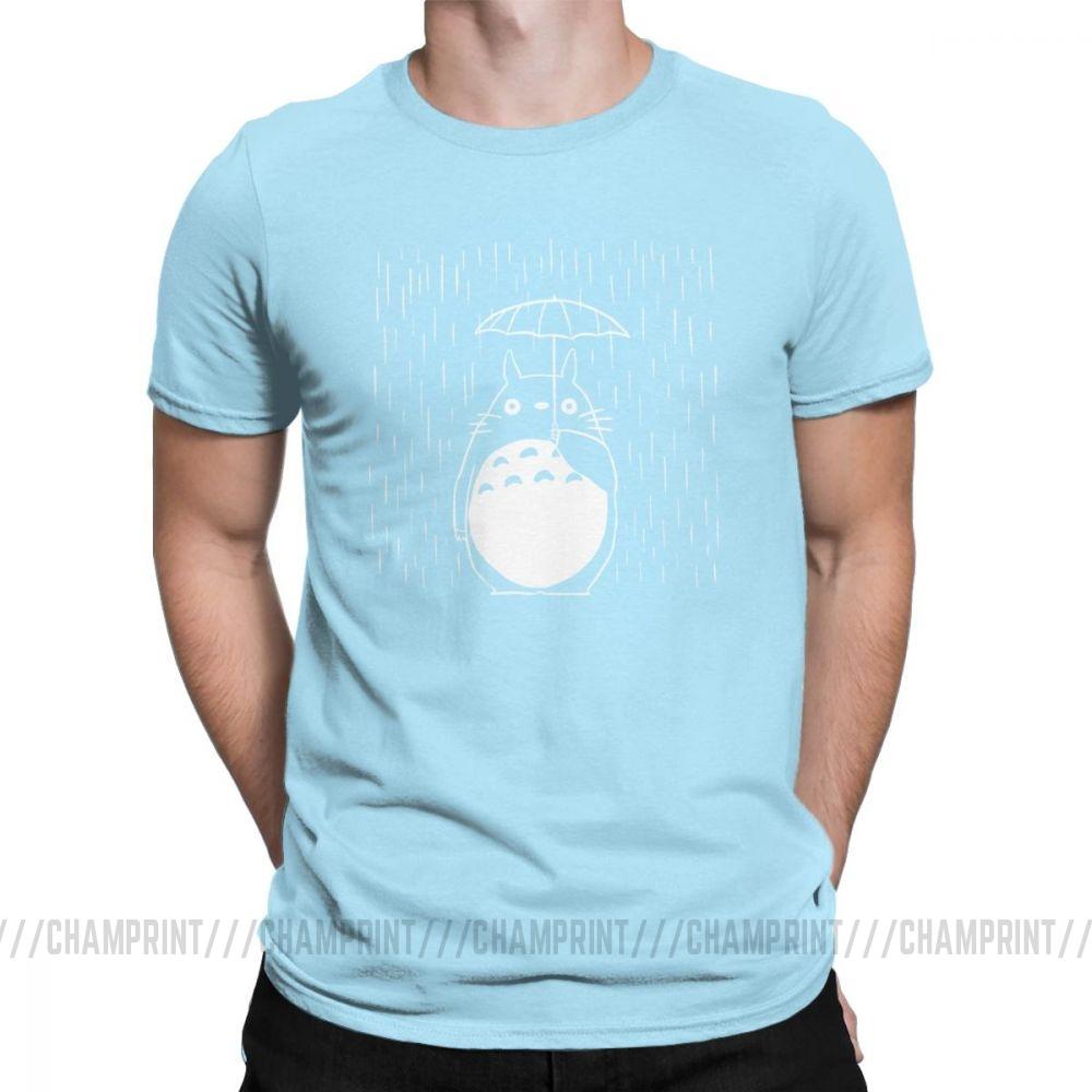 Rainy Day Men S T Shirt Japan Anime My Neighbour Totoro Funny Tees Short Sleeve Round