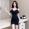 2026 New Sexy Suspender Dress Lotus Leaf French Tight Short Skirt Small Low-cut Temperament Hip Skirt
