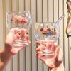 High-value cute rabbit glass juice milk cup household beer cup girls birthday gift gift box