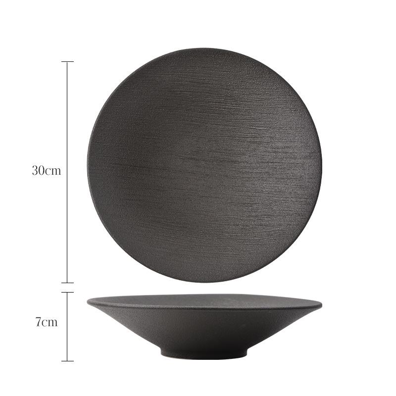 Retro Black Japanese Ceramic Ramen and Pasta Bowl for Restaurant or Hotel Use