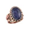 Natural Sodalite Gemstone 925 Solid Sterling Silver Gift Two Tone Ring S.5 a4s22