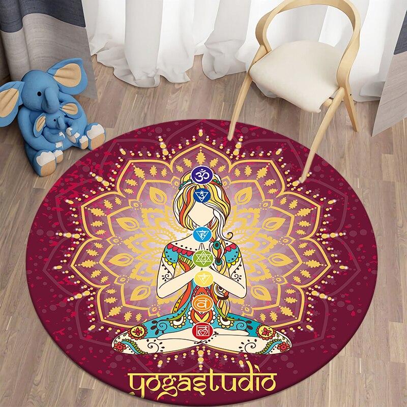 Ronde Tapijten Voor Woonkamer Meditatie Thema Thuis Tapijt Karpetten Slaapkamer Vloermat Home Decor
