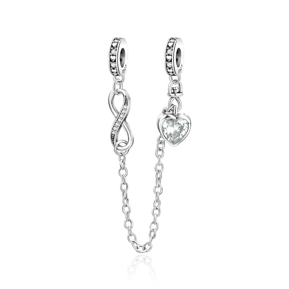S925 Silver DIY Heart Bead Jewelry Making Kit Craft Accessories Charms Bracelet Necklace Supplies