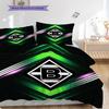 Borussia Muster Bettwäsche Steppdecke Set Bettbezug Kissenbezug Heimdekoration Geburtstagsgeschenk (1 Bettbezug + 2 Kissenbezüge, ohne Füllung)